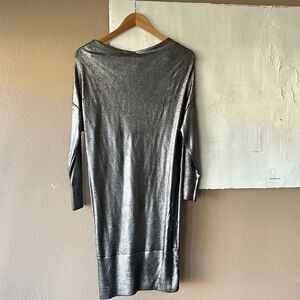 Metallic long silver Sweater Dress Women’s size XS Jaspel